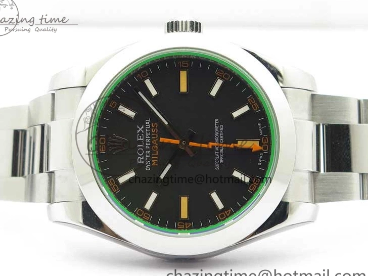 SH3131 GV on Black Bracelet Best ARF Dial Steel 1:1 Edition Milgauss 904L 116400 0803